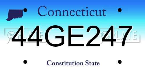 44GE247 Connecticut License Plate