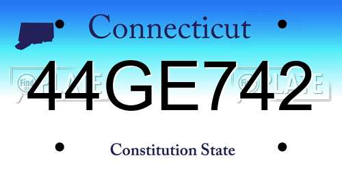 44GE742 Connecticut License Plate