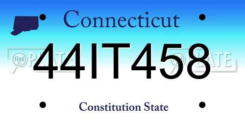 44IT458 Connecticut License Plate