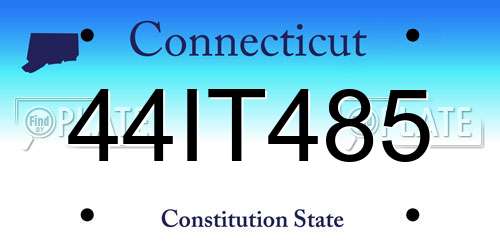 44IT485 Connecticut License Plate