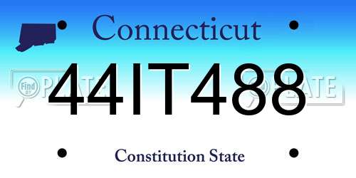 44IT488 Connecticut License Plate