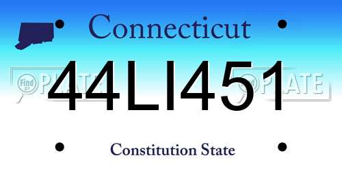 44LI451 Connecticut License Plate