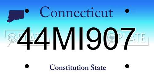 44MI907 Connecticut License Plate