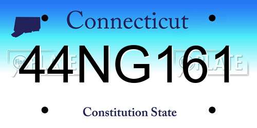 44NG161 Connecticut License Plate