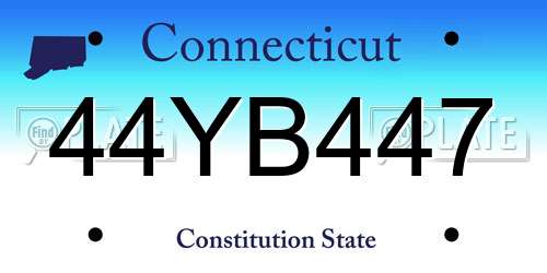 44YB447 Connecticut License Plate