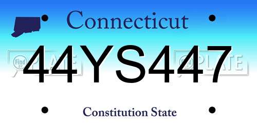 44YS447 Connecticut License Plate
