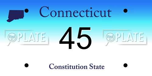 45 Connecticut License Plate