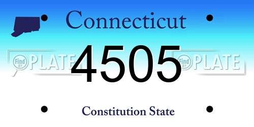 4505 Connecticut License Plate