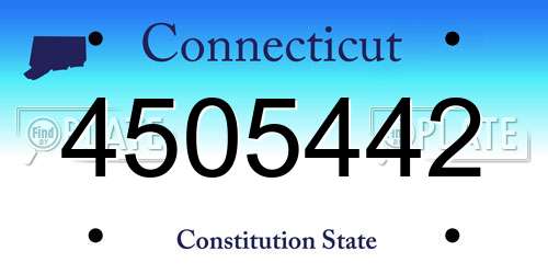 4505442 Connecticut License Plate