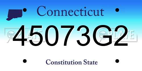 45073G2 Connecticut License Plate