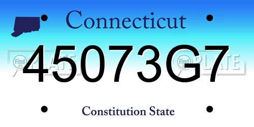 45073G7 Connecticut License Plate