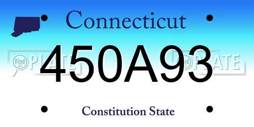 450A93 Connecticut License Plate