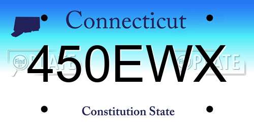 450EWX Connecticut License Plate
