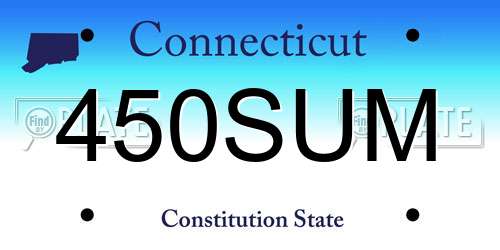 450SUM Connecticut License Plate
