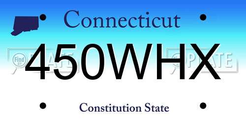 450WHX Connecticut License Plate