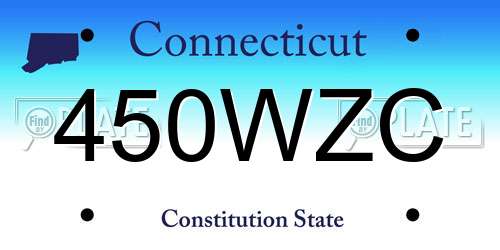 450WZC Connecticut License Plate