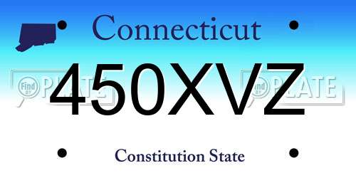 450XVZ Connecticut License Plate