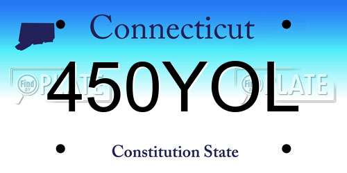 450YOL Connecticut License Plate