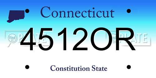4512OR Connecticut License Plate