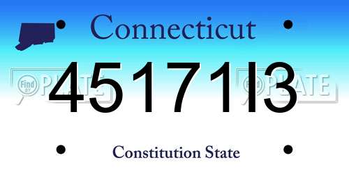 45171I3 Connecticut License Plate