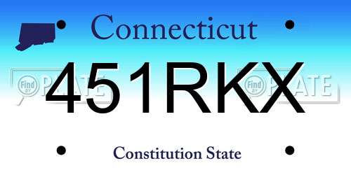 451RKX Connecticut License Plate