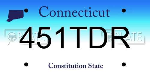 451TDR Connecticut License Plate