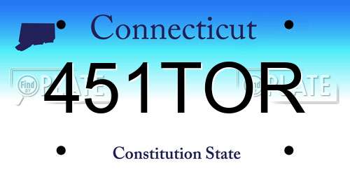451TOR Connecticut License Plate