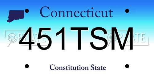 451TSM Connecticut License Plate
