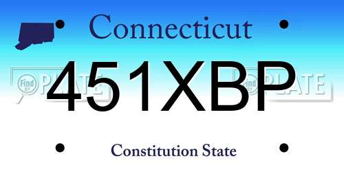 451XBP Connecticut License Plate