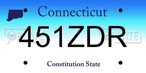 451ZDR Connecticut License Plate