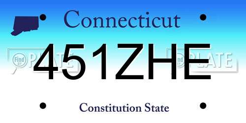 451ZHE Connecticut License Plate