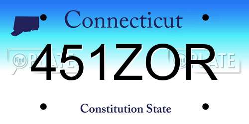 451ZOR Connecticut License Plate