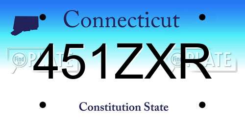 451ZXR Connecticut License Plate