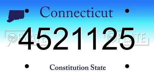 4521125 Connecticut License Plate