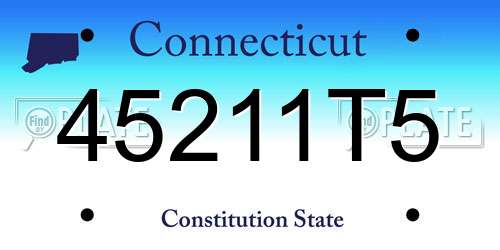 45211T5 Connecticut License Plate