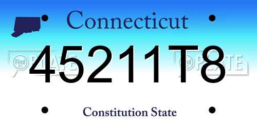 45211T8 Connecticut License Plate
