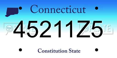 45211Z5 Connecticut License Plate