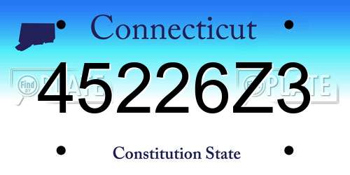 45226Z3 Connecticut License Plate