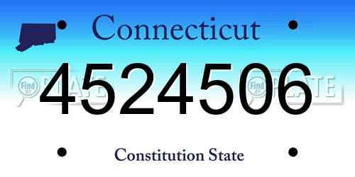 4524506 Connecticut License Plate