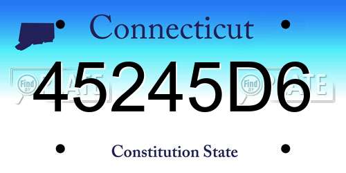 45245D6 Connecticut License Plate