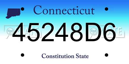 45248D6 Connecticut License Plate
