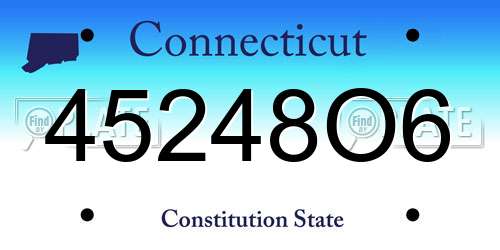 45248O6 Connecticut License Plate