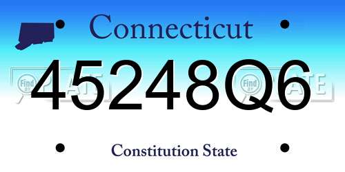 45248Q6 Connecticut License Plate