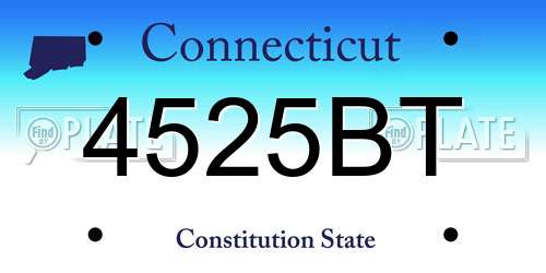 4525BT Connecticut License Plate