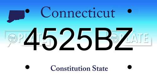 4525BZ Connecticut License Plate