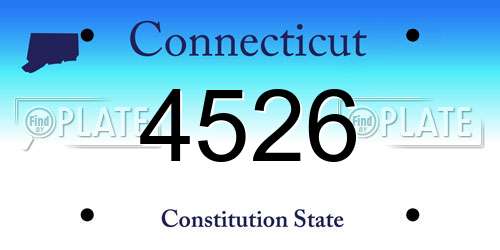 4526 Connecticut License Plate