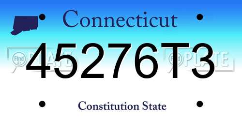 45276T3 Connecticut License Plate