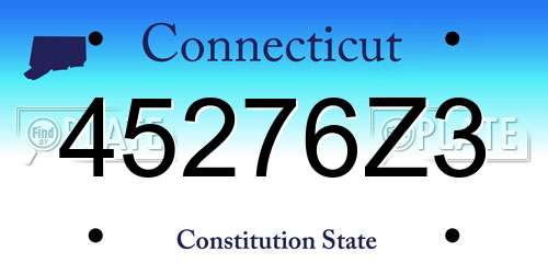 45276Z3 Connecticut License Plate