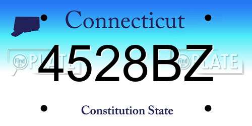 4528BZ Connecticut License Plate