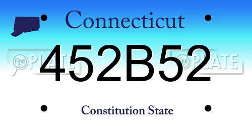 452B52 Connecticut License Plate